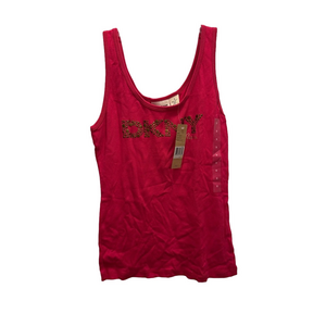 DKNY Hot Pink Studded Logo Tank Top